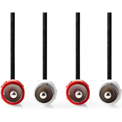 Nedis Stereo-Audiokabel - 2x RCA Male - 2x RCA Male - Vernikkeld - m - Rond - Zwart - Label