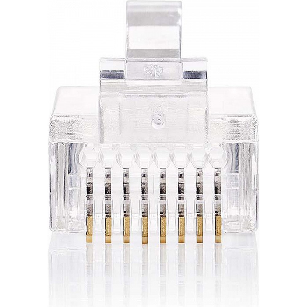Nedis RJ45-Connector - RJ45 Pass Through - Solid UTP CAT5 - Recht - Verguld - 10 Stuks - PVC - Transparant - Doos