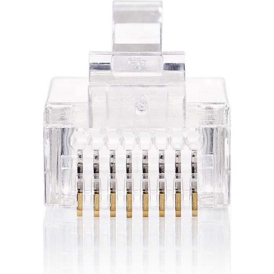 Nedis RJ45-Connector - RJ45 Pass Through - Solid UTP CAT5 - Recht - Verguld - 10 Stuks - PVC - Transparant - Doos