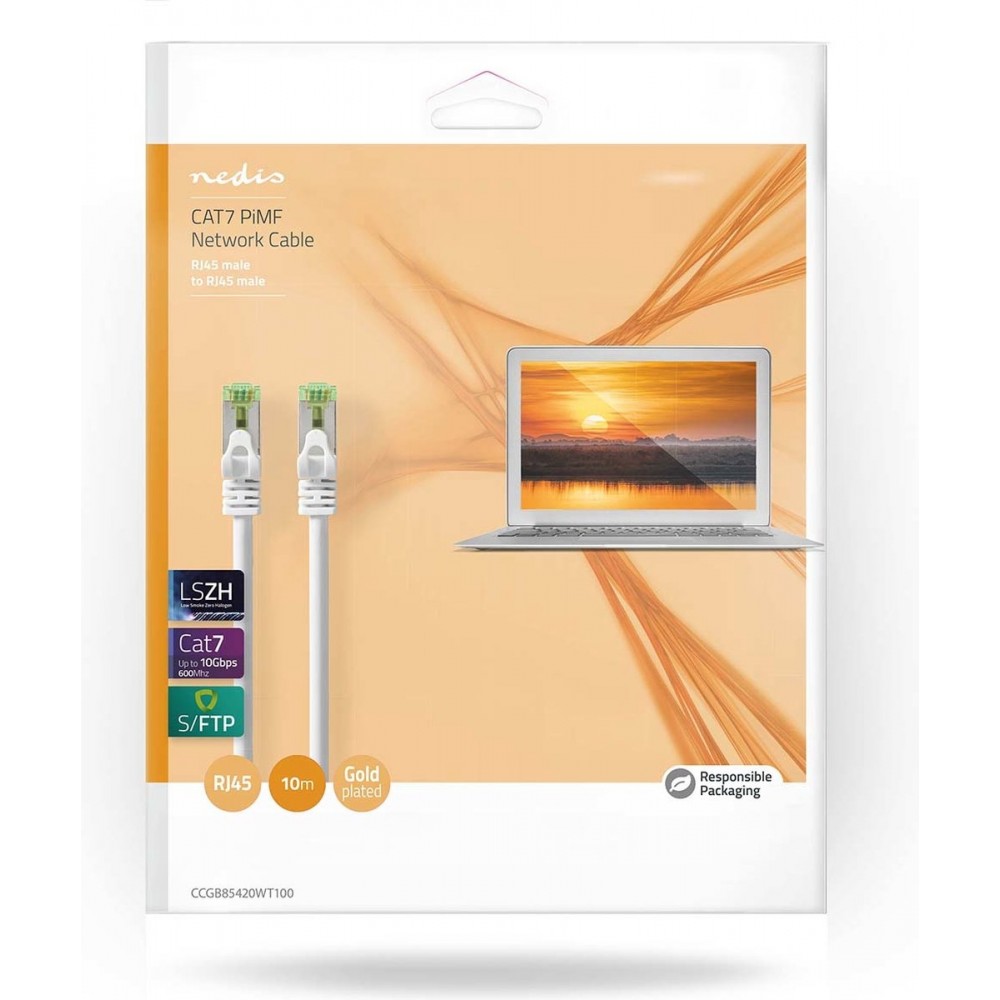 Nedis CAT7-Kabel - S/FTP - RJ45 Male - RJ45 Male - m - Snagless - Rond - LSZH - Wit - Doos
