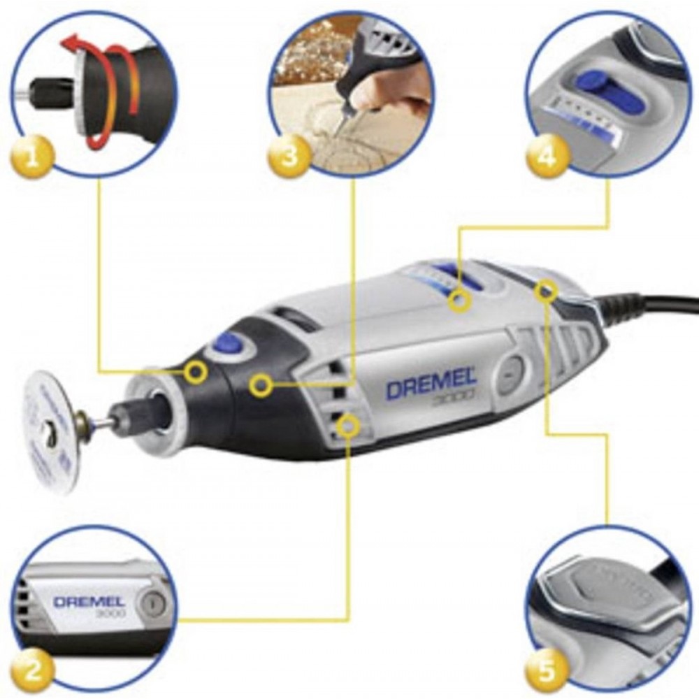 Dremel 3000 Multitool - Roterend - 130 W - Met 15 accessoires en etui