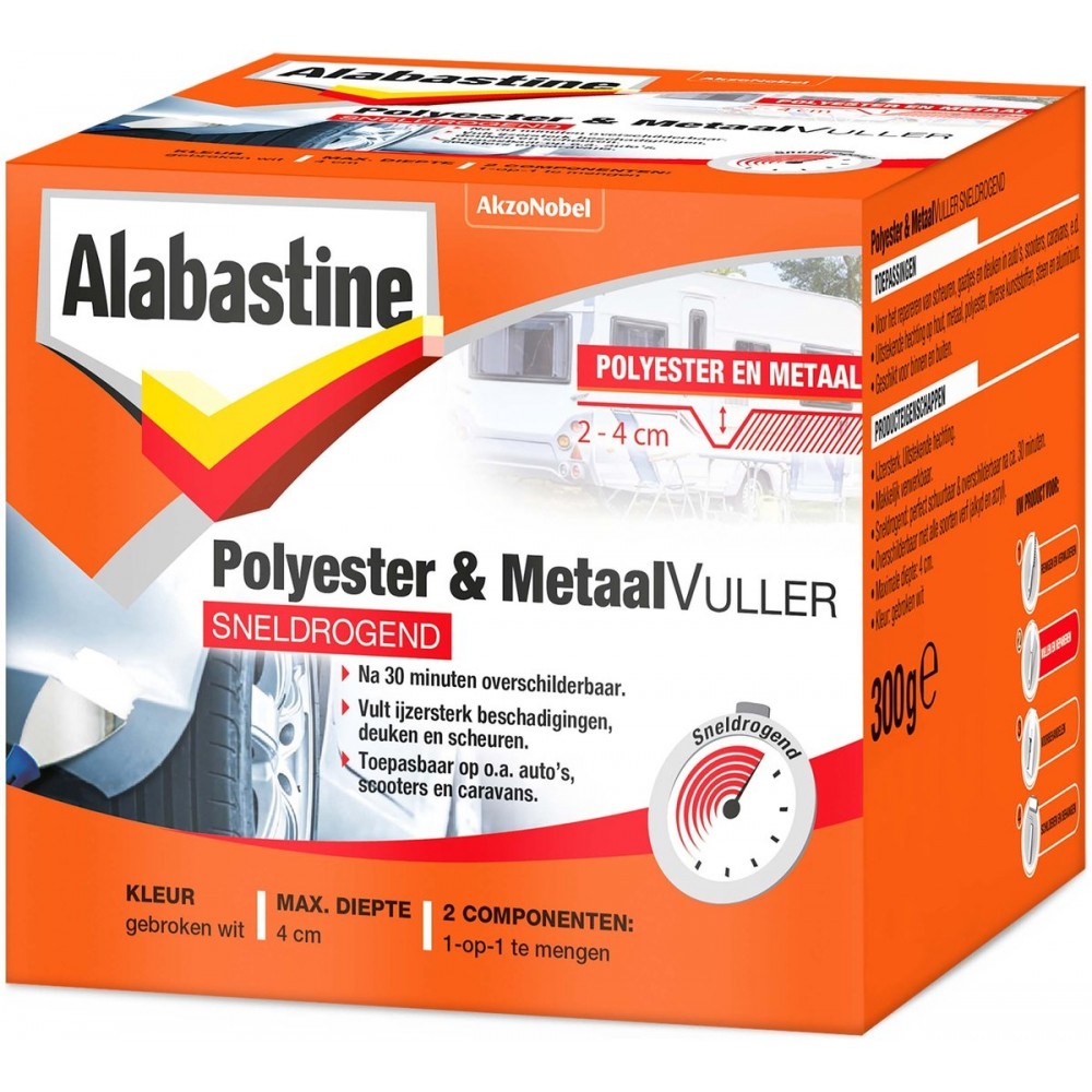Alabastine - Polyester & Metaal Vuller Sneldrogend - 300 Gram