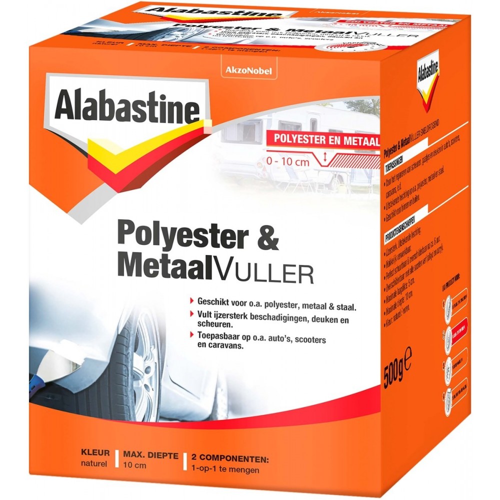 Alabastine - Polyester & Metaal Vuller - 500 Gram
