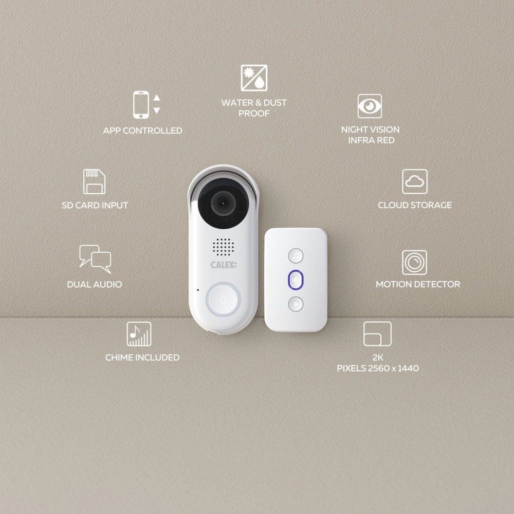 Calex Video Deurbel met Camera - Slimme Deurbel met Chime