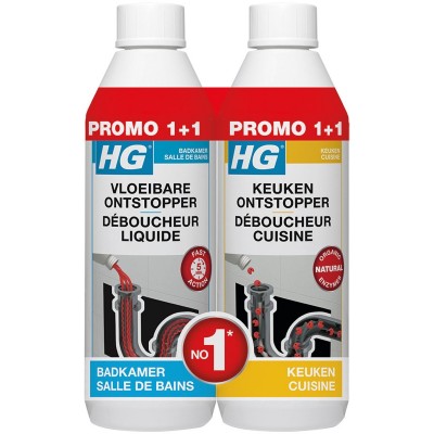 HG Vloeibare Ontstopper en Keukenontstopper set 2 x 500ml