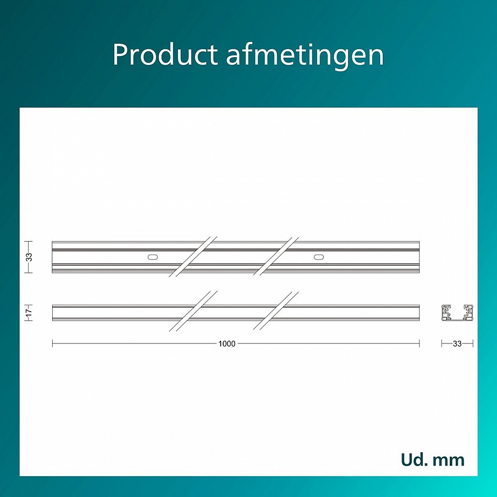 Philips EasyLink - 1 Meter rail - Uitbreiding - Zwart - Railverlichting