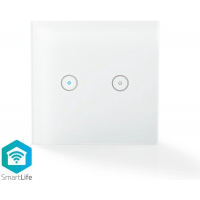 Nedis SmartLife Lichtschakelaar – WiFi – Dubbel – 1000W – Glas – Wit