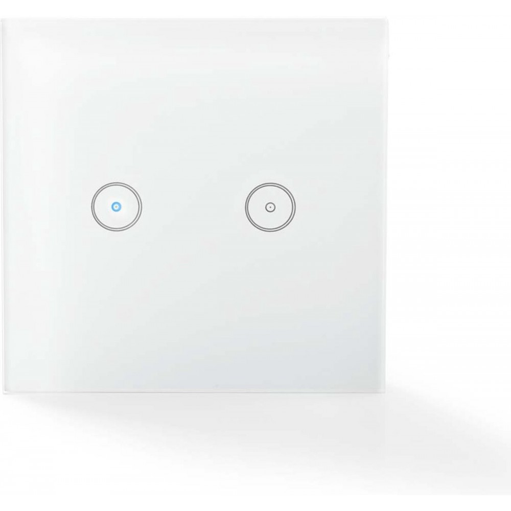 Nedis SmartLife Lichtschakelaar – WiFi – Dubbel – 1000W – Glas – Wit