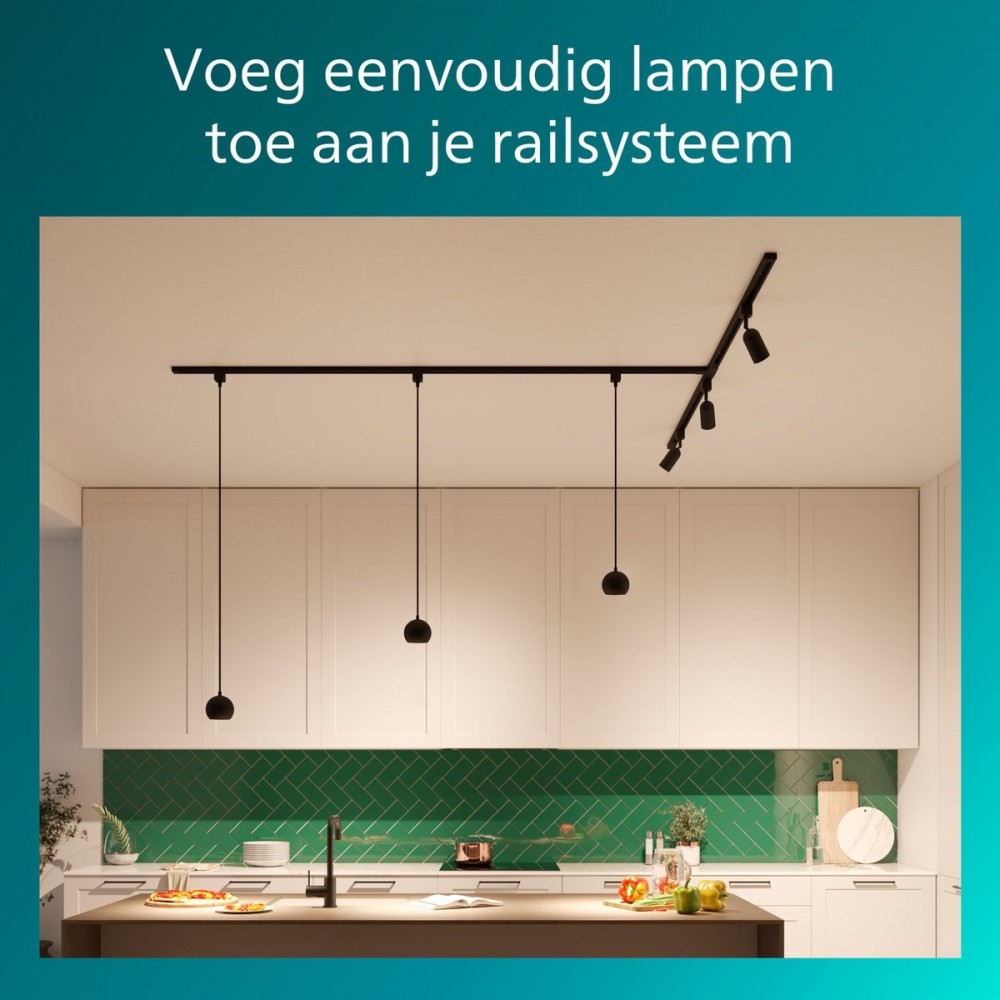 Philips EasyLink Colby - Hanglamp - GU10 fitting - Maximaal wattage: 7W - Zwart - Railverlichting