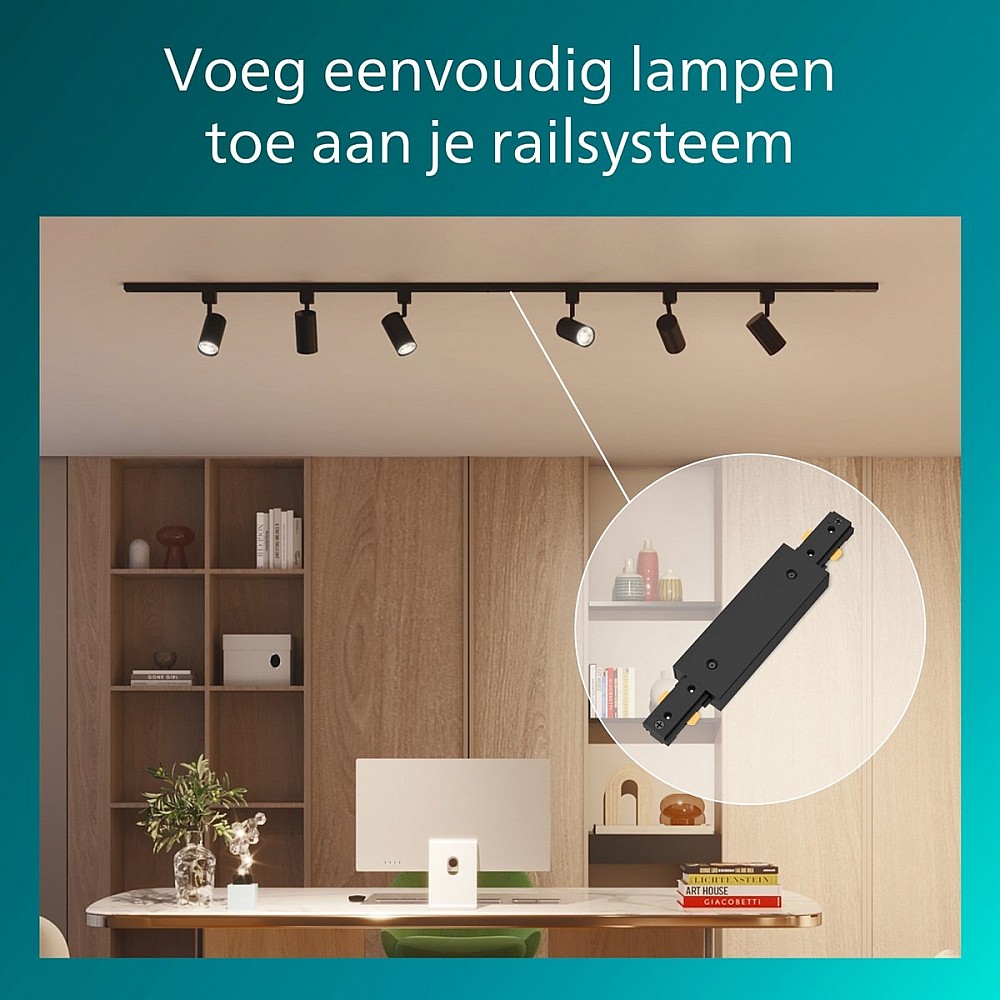 Philips EasyLink - Dubbelzijdige stroomaansluiting - Zwart - Railverlichting