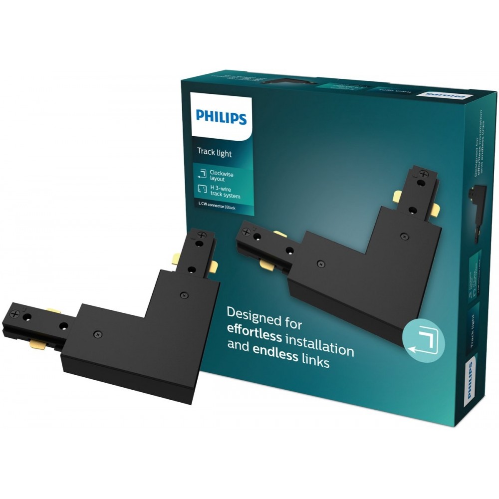 Philips EasyLink - Connector - L-vormige connector - Rechtse hoek - Zwart - Railverlichting