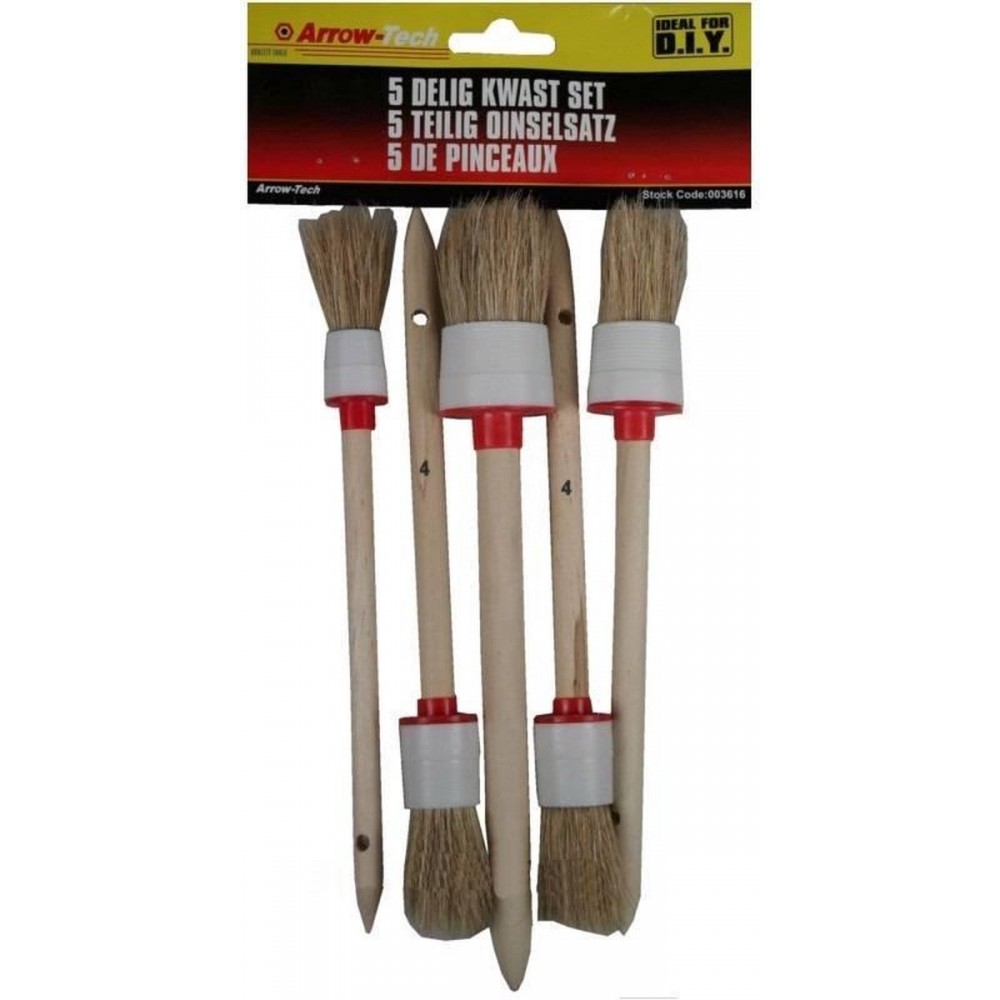 Benson Kwastenset - Rond - 5 maten - Precisiewerk en grote oppervlaktes - 5 stuks