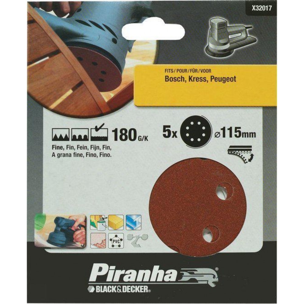Piranha schuurschijf K180 115 mm 5 stuks X32017-XJ