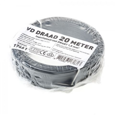 Besli VD-Draad 1,5 mm² - Zwart - 20meter