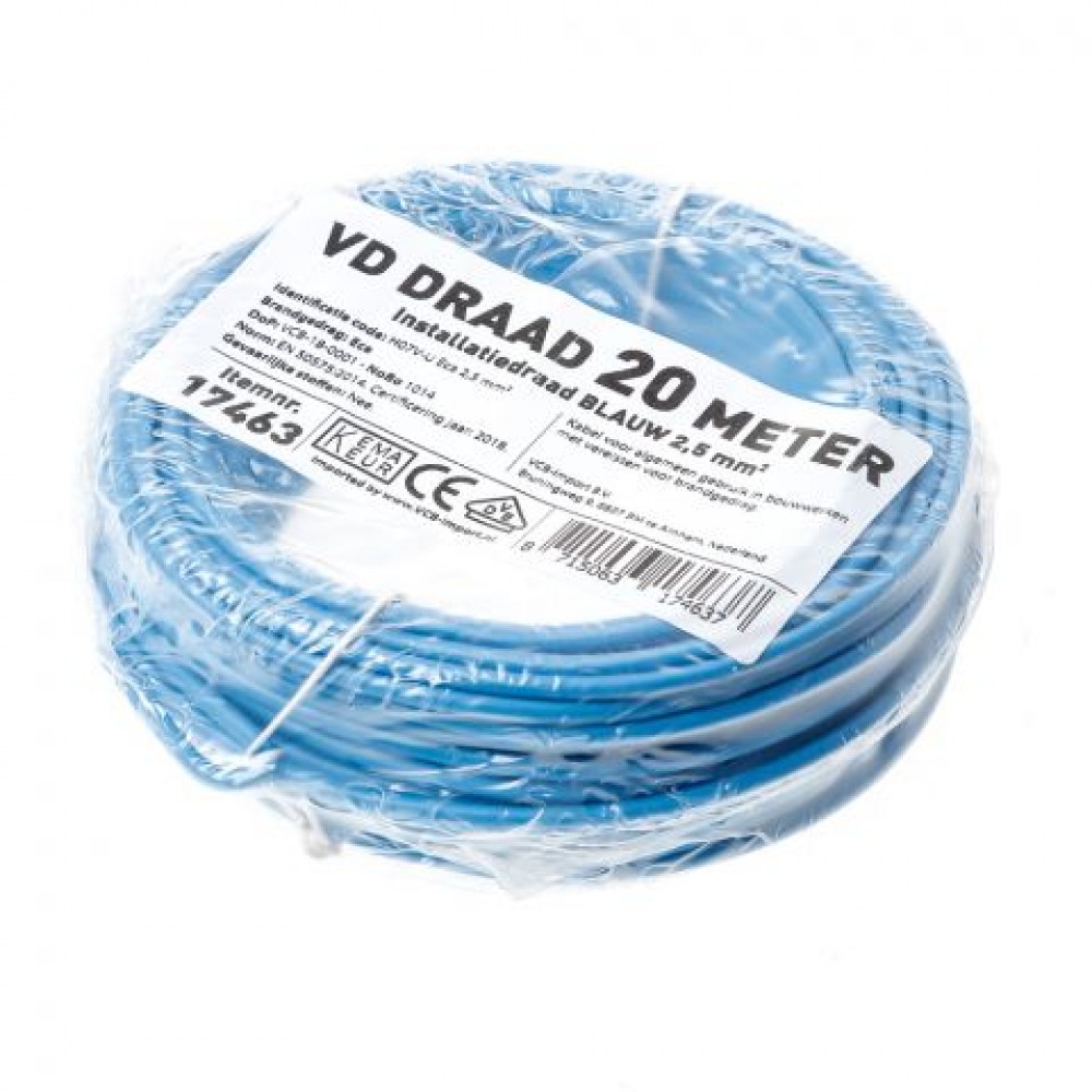 Besli VD-Draad 2,5 mm² - Blauw - 20meter