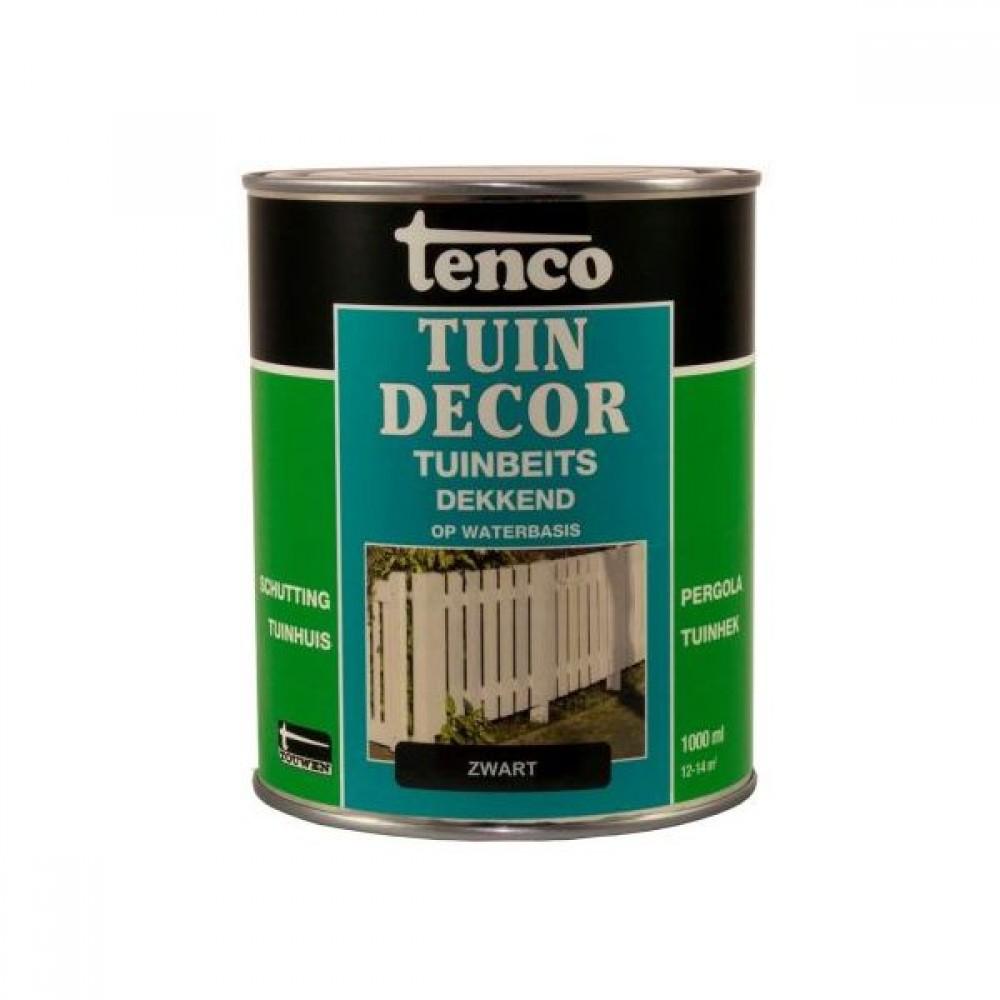 Tenco tuindecor beits dekkend zwart - 1 liter