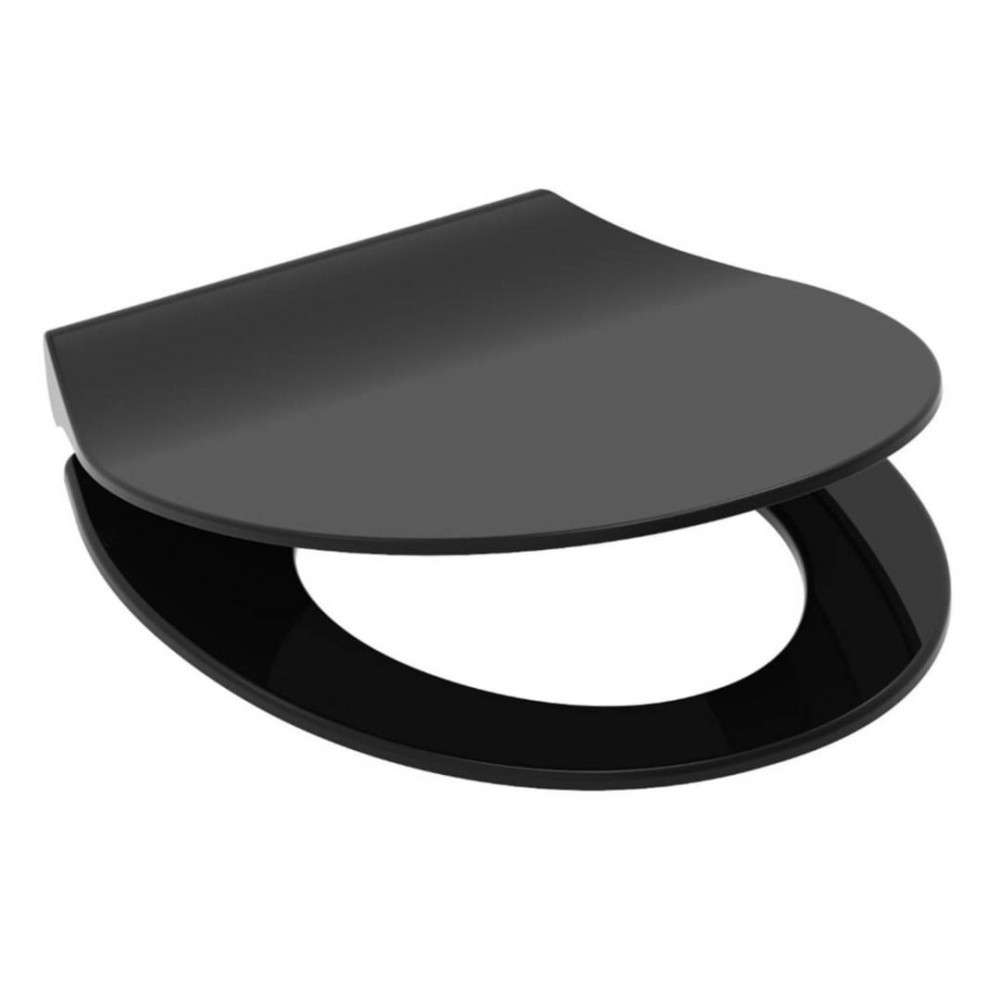 SCHÜTTE SLIM BLACK duroplast toiletzitting wc bril met soft-close zwart