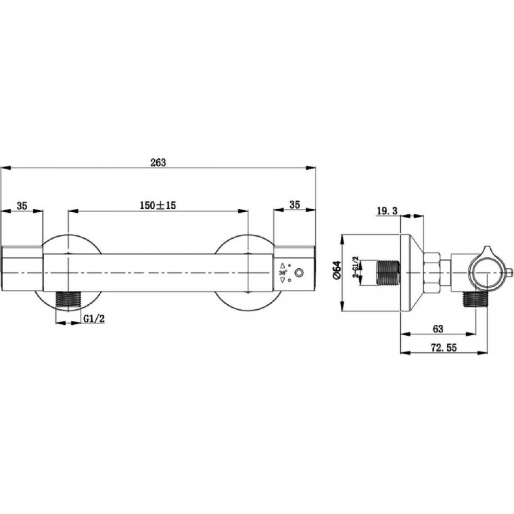 SCHÜTTE Vico Thermostatische Douchekraan Chroom