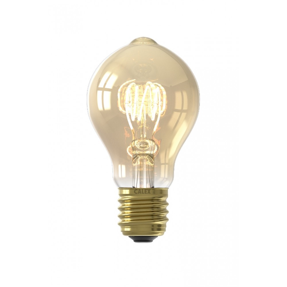 Calex Standaard A60DR Goud Flex Filament 220-240V 5.5W 470lm 2100K E27 Dimbaar met LED dimmer