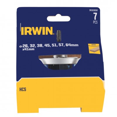 Irwin gatenzaag voor hout en gipsplaat 7-delig Ø26/32/38/45/51/57/64 mm lengte 41 mm