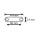 Starx meubelgreep leer - 25 x 96 mm - gun metal