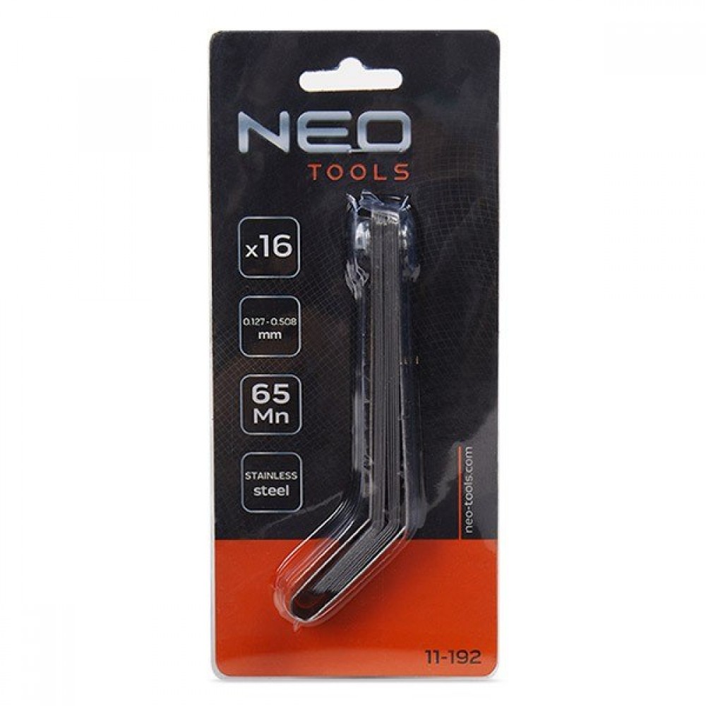 Neo tools Voelersset 0,127 t/m 0,508 16 delig