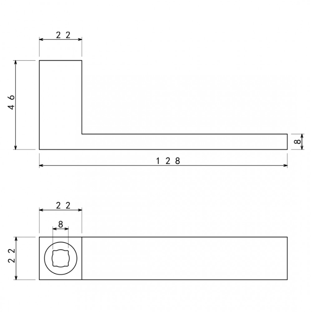 Impresso Luton deurkruk modulair - 125 x 22 x 45 mm - RVS