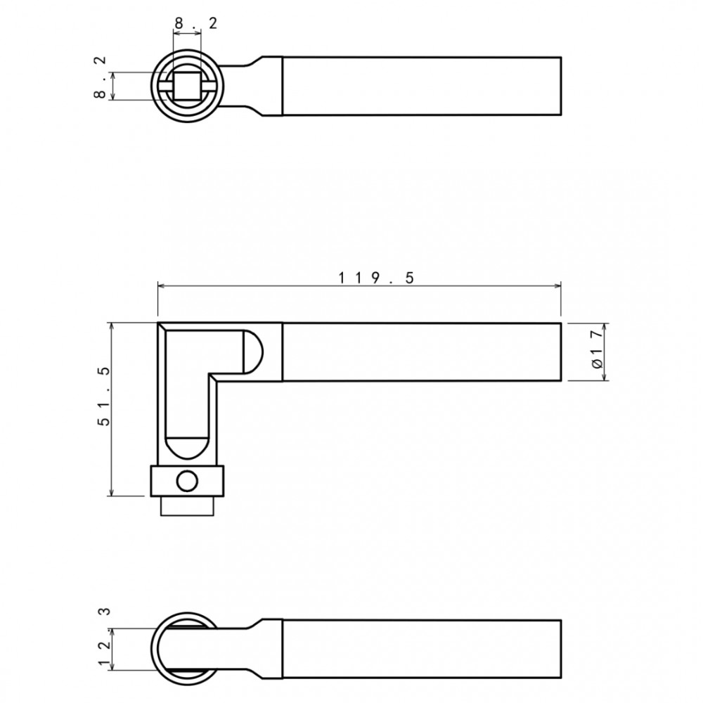 Impresso Galway deurkruk modulair - 120 x 18 x 52 mm - chroom