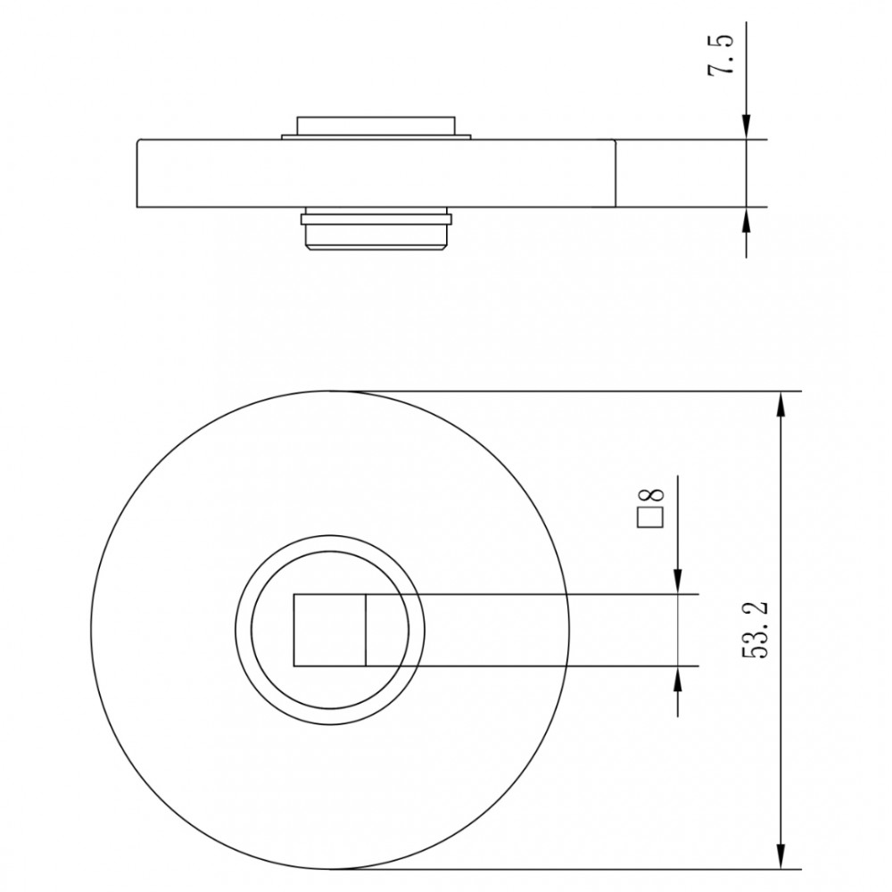 Impresso rozet krukgat - rond - verdekt - Ø53 x 7 mm - zwart