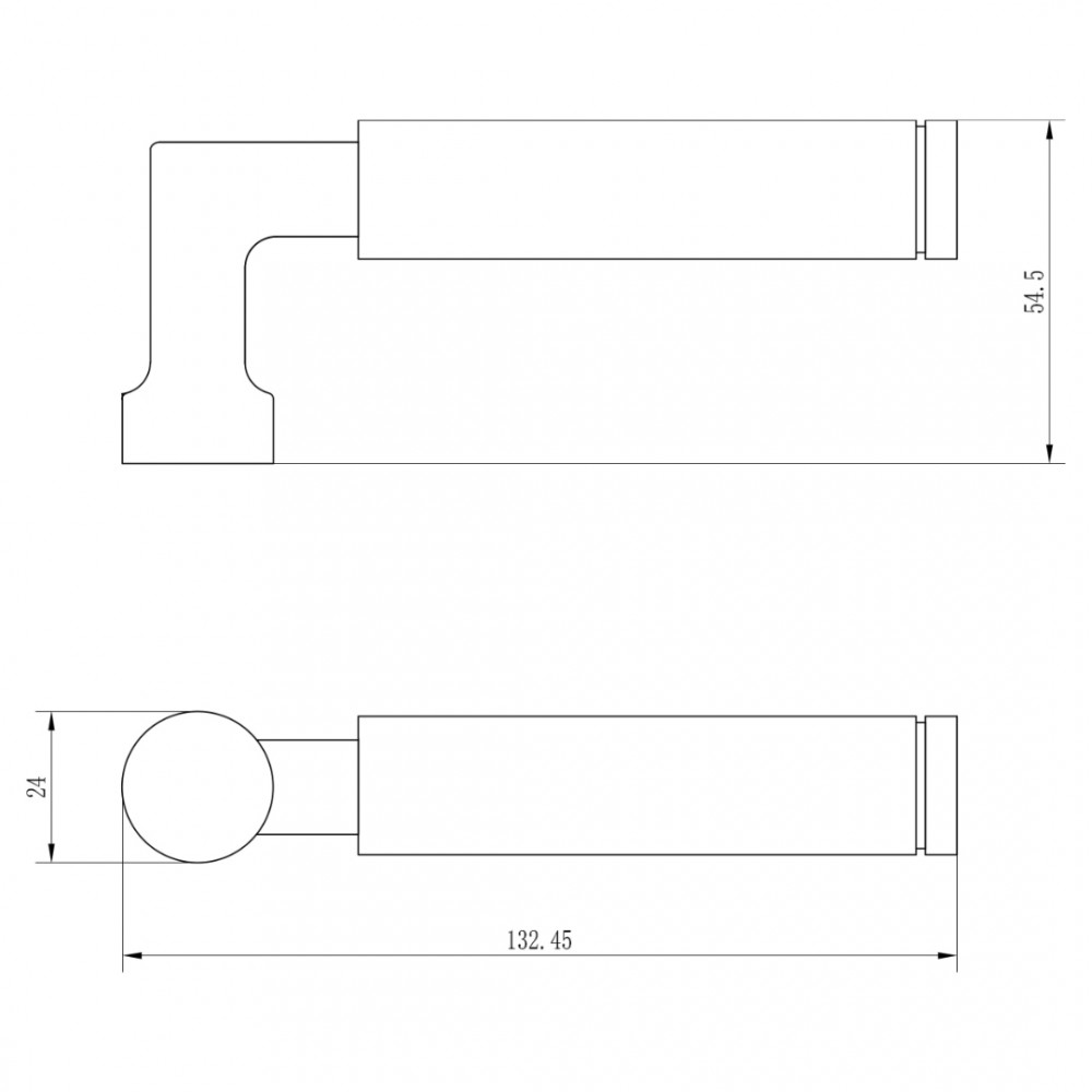 Impresso Aston deurkruk modulair - 133 x 22 x 54 mm - zwart