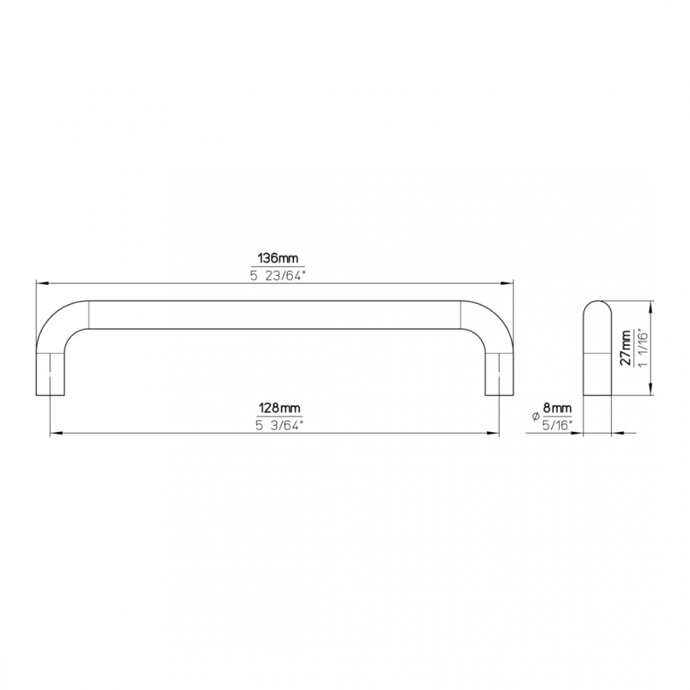 Meubelgreep Anke 128/8mm 136mm zwart 