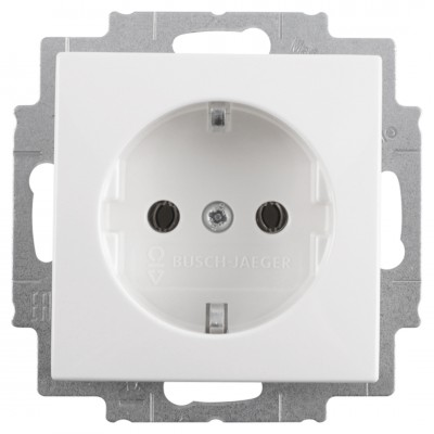 Busch-Jaeger Balance contactdoos inbouw - 1-voudig - randaarde - polarwit