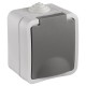 Q-Link contactdoos opbouw - 1-voudig - met randaarde - spatwaterdicht IP54 - grijs