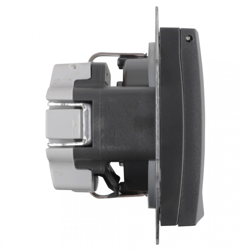 Berker S1 contactdoos inbouw - 1-voudig - randaarde - antraciet