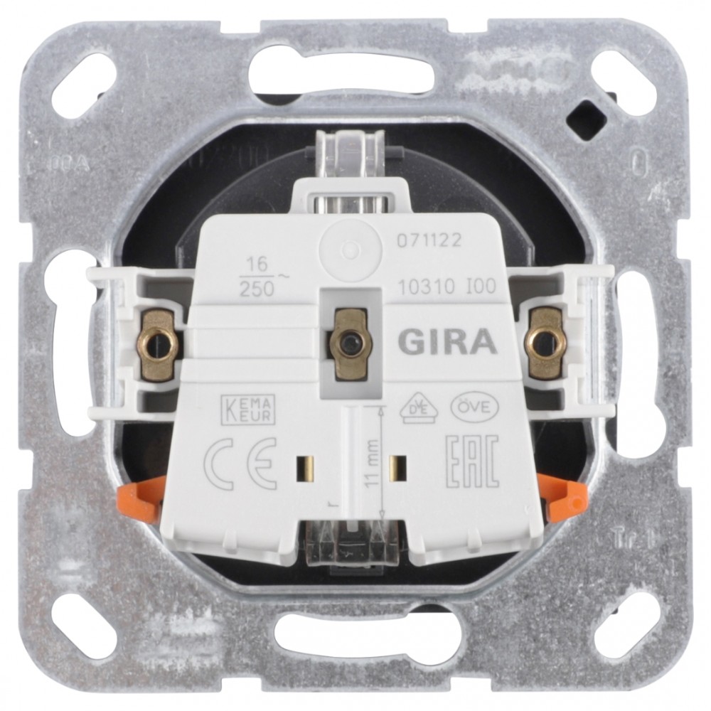 Gira E2 contactdoos inbouw - 1-voudig - randaarde - zwart