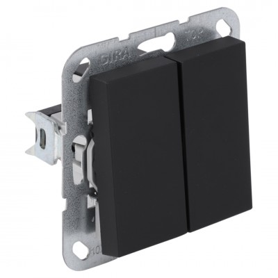Gira E2 schakelaar inbouw - wissel/wissel - zwart