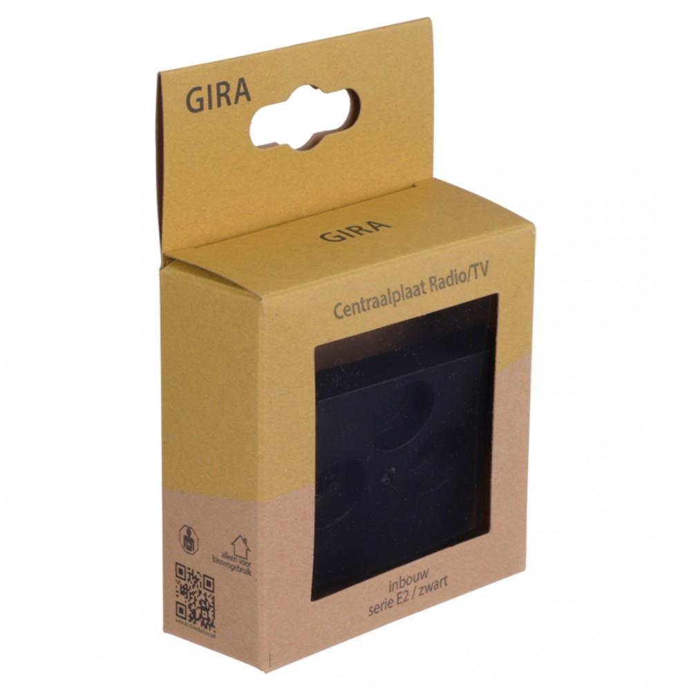 Gira E2 centraalplaat radio/tv - zwart