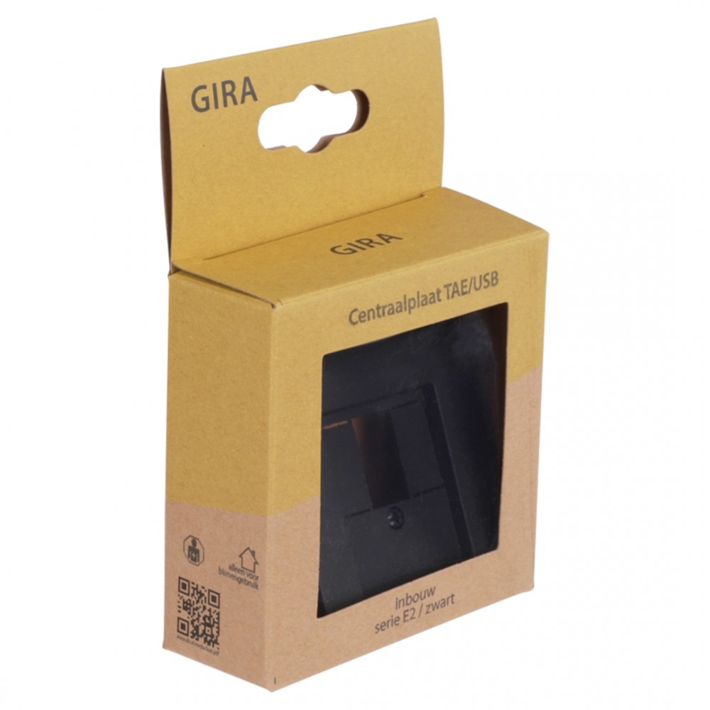 Gira E2 afdekplaat TAE/USB - zwart