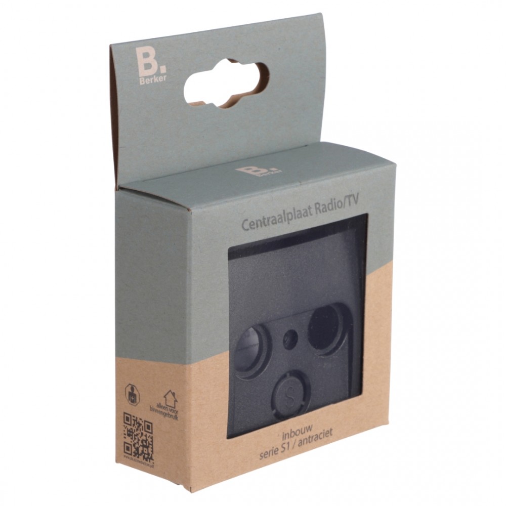 Berker S1 centraalplaat radio/tv - antraciet