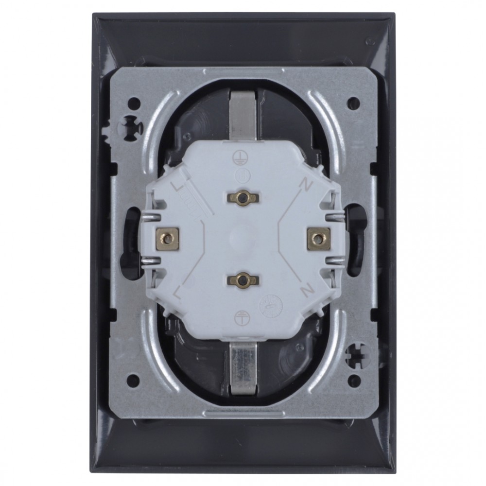 Berker S1 contactdoos inbouw - 2-voudig - randaarde - antraciet