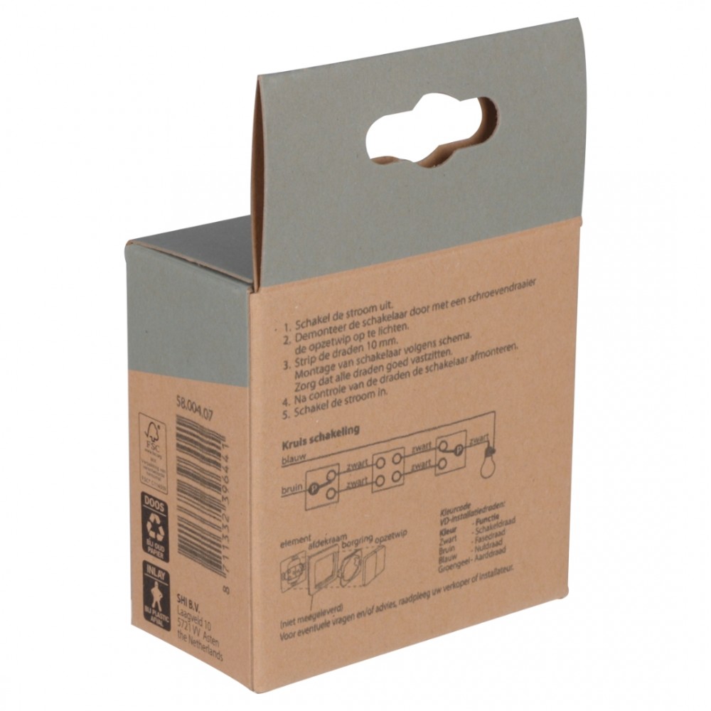 Berker S1 schakelaar inbouw - kruis - antraciet