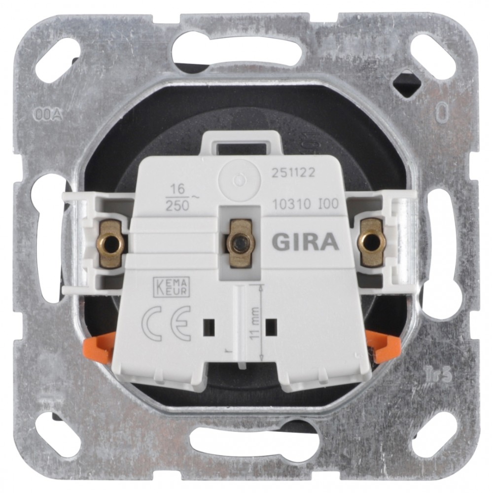 Gira E2 contactdoos inbouw - 1-voudig - zwart