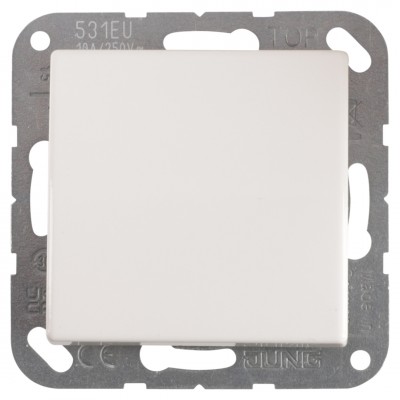 Jung AS500 schakelaar inbouw - impuls - 1-polig - maakcontact - polarwit