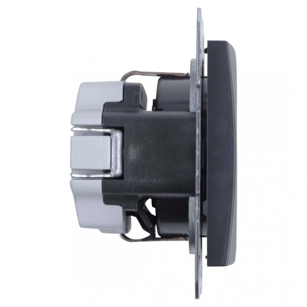 Berker S1 contactdoos inbouw - 1-voudig - randaarde - antraciet