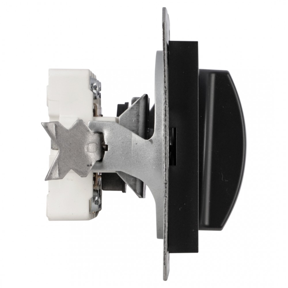 Q-Link S-Line schakelaar inbouw - 3-standen - met 0-stand - zwart