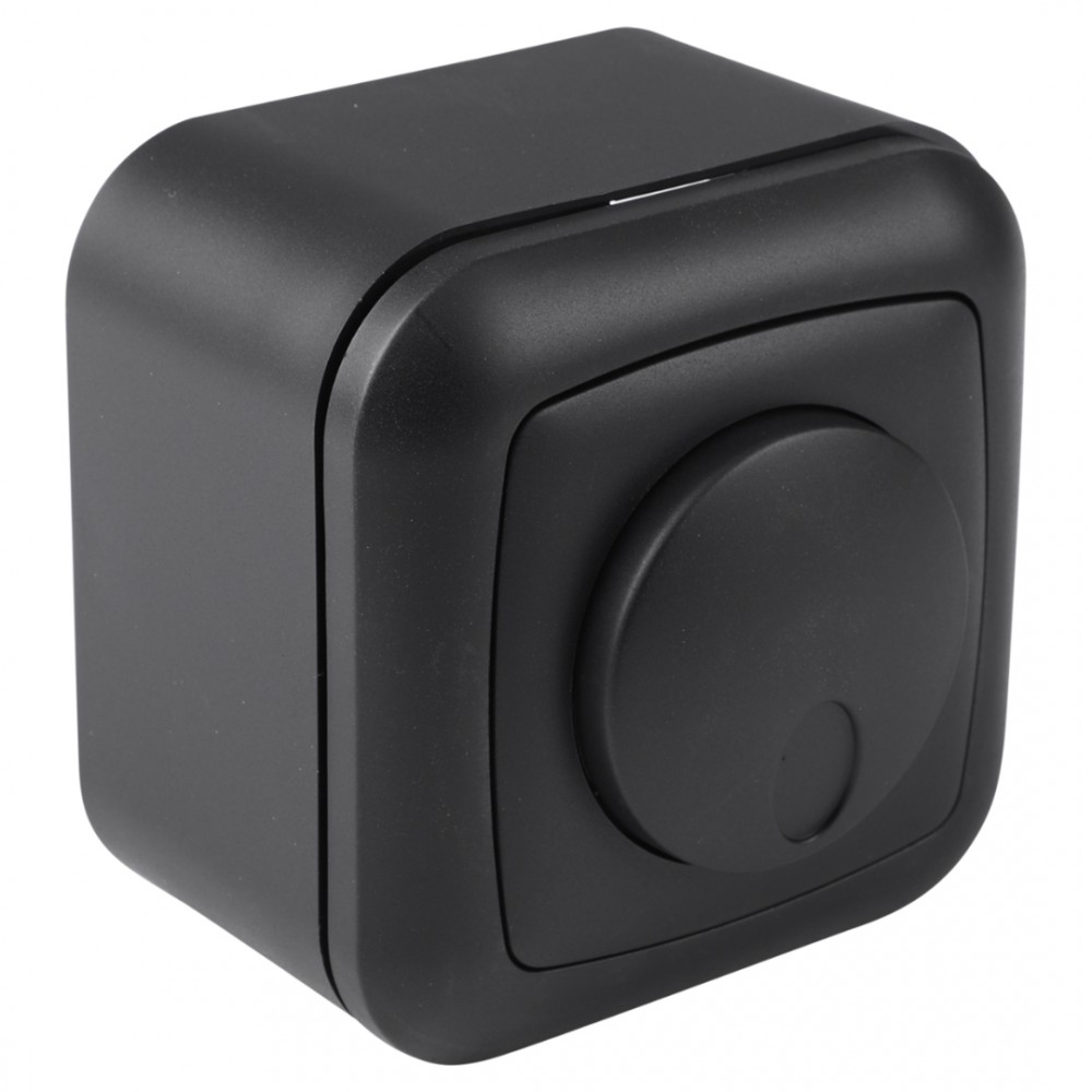 Q-Link dimmer inbouw/opbouw - 3-60W - druk-wissel - met afdekraam - mat zwart