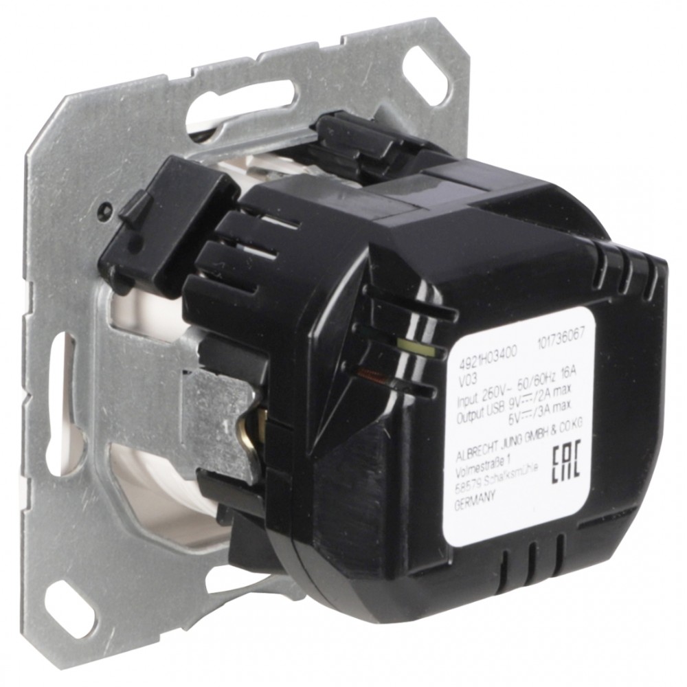 Jung AS500 contactdoos inbouw - 1-voudig - randaarde - polarwit