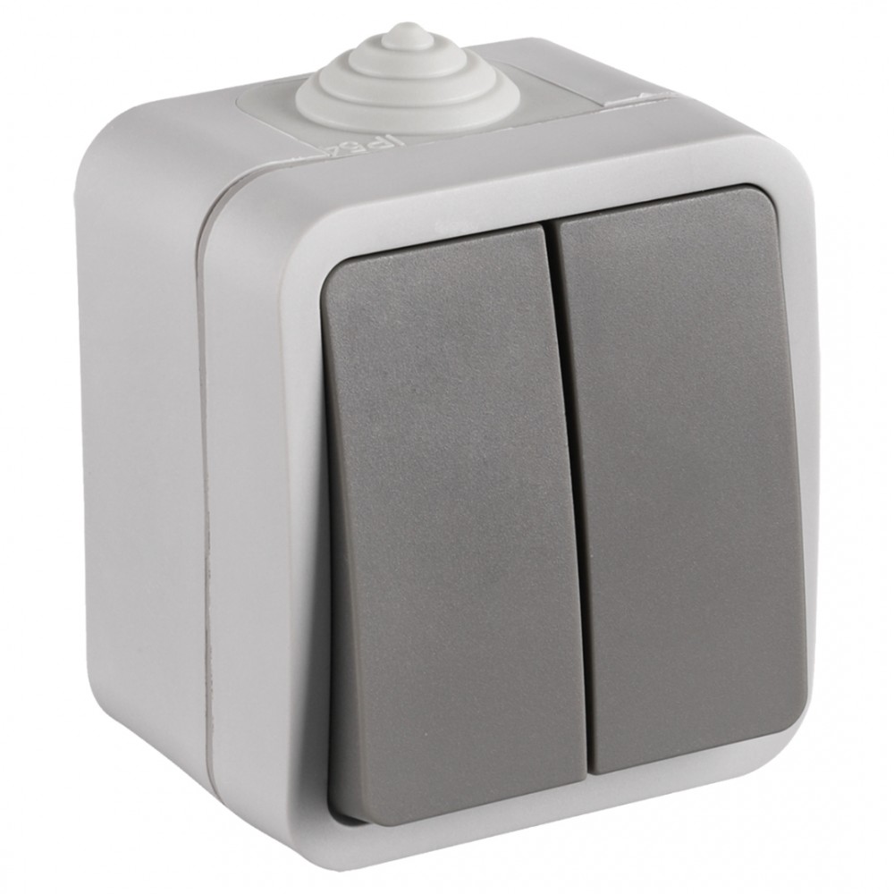 Q-Link schakelaar opbouw - serie - spatwaterdicht IP54 - grijs