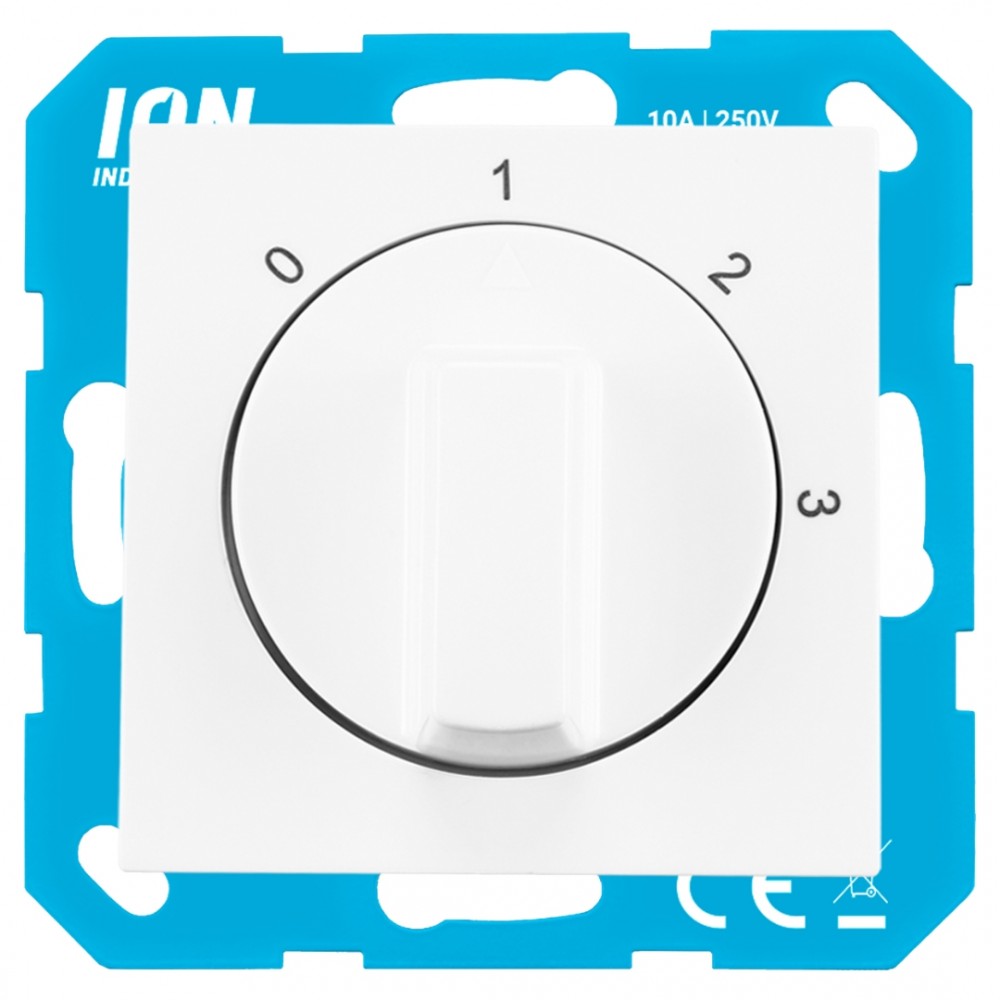 ION Industries V1/J1 3-standenschakelaar inbouw - met nul - alpin wit