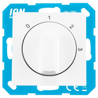 ION Industries V1/J1 3-standenschakelaar inbouw - met nul - alpin wit